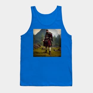 Scottish Highlander in Clan Tartan Tank Top